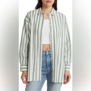 Madewell Signature Poplin Springy Stripe Oversize Button-Up Shirt